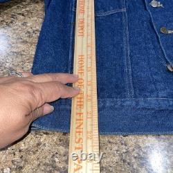 Vintage Rustler Womens Large Baja Serape Denim Jean Jacket Made USA 100% Cotton