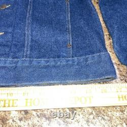 Vintage Rustler Womens Large Baja Serape Denim Jean Jacket Made USA 100% Cotton