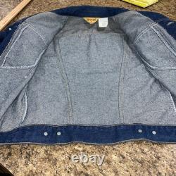 Vintage Rustler Womens Large Baja Serape Denim Jean Jacket Made USA 100% Cotton