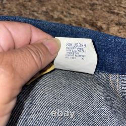 Vintage Rustler Womens Large Baja Serape Denim Jean Jacket Made USA 100% Cotton