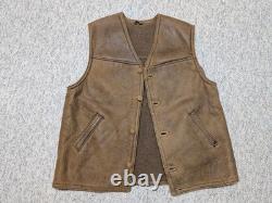 Vintage SHEARLING sheepskin leather 44 handcrafted WESTERN wool pile HUNTING