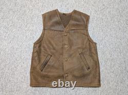 Vintage SHEARLING sheepskin leather 44 handcrafted WESTERN wool pile HUNTING