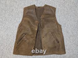 Vintage SHEARLING sheepskin leather 44 handcrafted WESTERN wool pile HUNTING