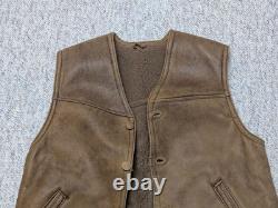 Vintage SHEARLING sheepskin leather 44 handcrafted WESTERN wool pile HUNTING