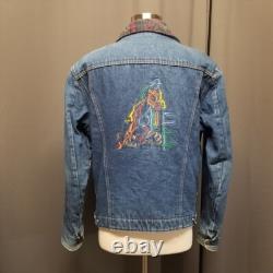 Vintage Saddle King Embroidered Jean Trucker Jacket Equestrian Barrel Racing