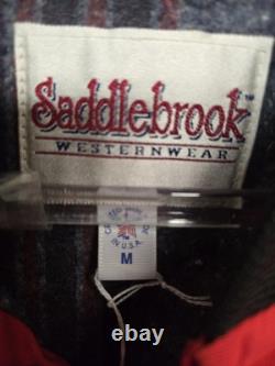 Vintage Saddlebrook Western Wear Red Blanket Lined Bomber Jacket Large USA Made
