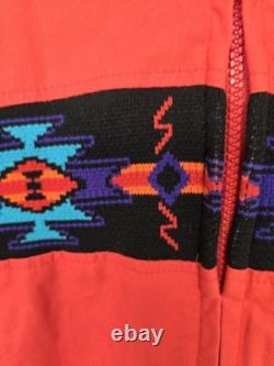 Vintage Saddlebrook Western Wear Red Blanket Lined Bomber Jacket Large USA Made