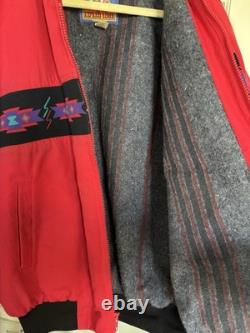 Vintage Saddlebrook Western Wear Red Blanket Lined Bomber Jacket Size L USA Made