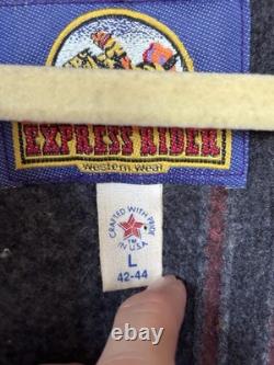 Vintage Saddlebrook Western Wear Red Blanket Lined Bomber Jacket Size L USA Made