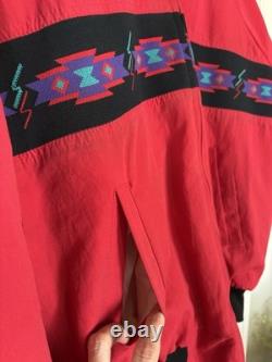 Vintage Saddlebrook Western Wear Red Blanket Lined Bomber Jacket Size L USA Made