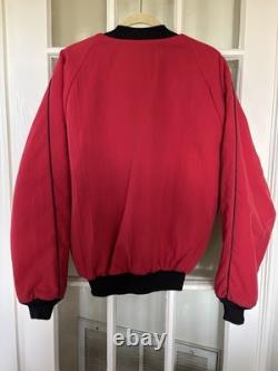 Vintage Saddlebrook Western Wear Red Blanket Lined Bomber Jacket Size L USA Made