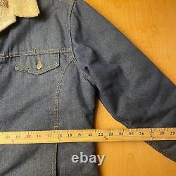 Vintage Sears Western Wear Roebucks Large Denim Fleece Lined Long Sleeve Jacket