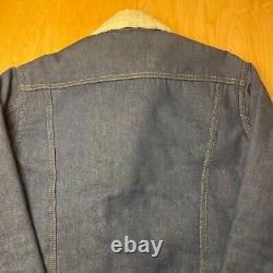 Vintage Sears Western Wear Roebucks Large Denim Fleece Lined Long Sleeve Jacket