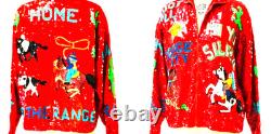 Vintage Sequin Jacket Red Size L Cowboy Cowgirl Western Novelty Rare 80s Modi