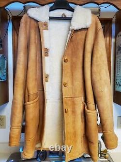 Vintage Shearling Leather Jacket Womens Size large