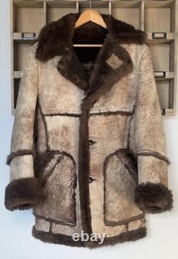 Vintage Shearling Sheepskin Western Marlboro Ranch Coat Lined L Real Leather USA Vintage Shearling Sheepskin Western Marlboro Ranch Coat Lined L Real Leather USA