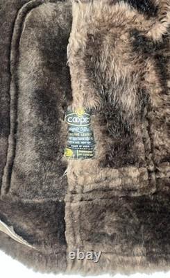 Vintage Shearling Sheepskin Western Marlboro Ranch Coat Lined L Real Leather USA