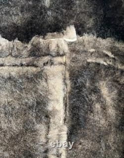 Vintage Shearling Sheepskin Western Marlboro Ranch Coat Lined L Real Leather USA