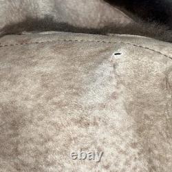 Vintage Shearling Sheepskin Western Marlboro Ranch Coat Lined L Real Leather USA