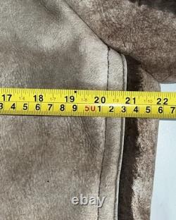 Vintage Shearling Sheepskin Western Marlboro Ranch Coat Lined L Real Leather USA