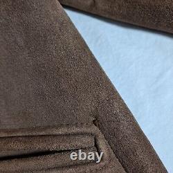 Vintage Sheepskin Shearling Coat Men L Brown Jacket Rancher Western Cowboy Boho