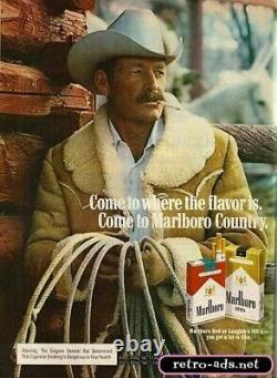 Vintage Sherpa Suede Rancher Leather Brown Jacket, Mens 38 Marlboro Man