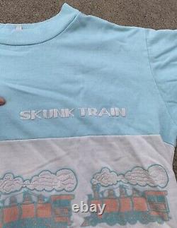 Vintage Skunk Train sweatshirt 1980s pasttel graphic Western Shirt Line Soze L