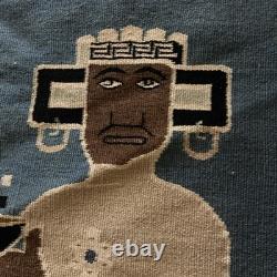 Vintage Southwest Texcoco Tapestry 53 X 72 Chaco-mool