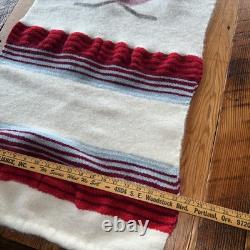 Vintage Southwest Wall Decor Tapestry Textile Roadrunner Bird Flute Navajo 55x22