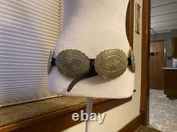 Vintage Southwestern Style Large Concho Belt Stamped Design
