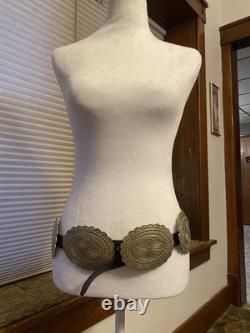 Vintage Southwestern Style Large Concho Belt Stamped Design