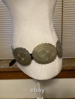 Vintage Southwestern Style Large Concho Belt Stamped Design