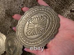 Vintage Southwestern Style Large Concho Belt Stamped Design