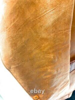 Vintage Stetson Western Blazer Jacket Leather Eelskin Brown Size 42