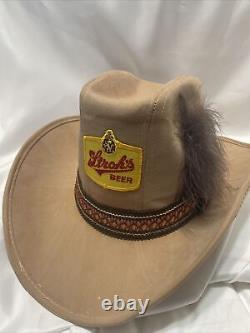 Vintage Stroh's Beer Cowboy Hat Extra Large