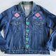 Vintage Sundance Moxie Southwestern Aztec Jean Jacket LARGE Made in USA Denim
