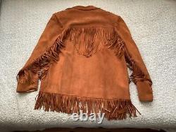 Vintage Sylvia Brown Suede Womens Coat Fringed Mint Condition