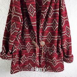 Vintage Tasha Polizzi for T. P. Saddleblanket L Stable Jacket Red Open Fleece