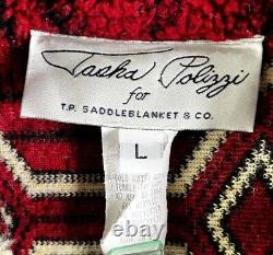 Vintage Tasha Polizzi for T. P. Saddleblanket L Stable Jacket Red Open Fleece