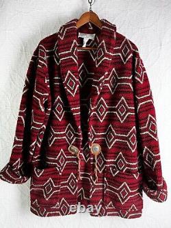 Vintage Tasha Polizzi for T. P. Saddleblanket L Stable Jacket Red Open Fleece