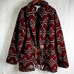 Vintage Tasha Polizzi for T. P. Saddleblanket L Stable Jacket Red Open Fleece