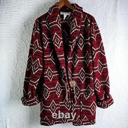 Vintage Tasha Polizzi for T. P. Saddleblanket L Stable Jacket Red Open Fleece