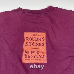 Vintage The Rolling Stones 1997 Shirt Bridges To Babylon Sz Large 97/98