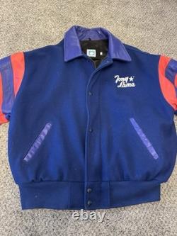 Vintage Tony Lama Leather Wool Jacket Western Cowboy USA Made Men's Large