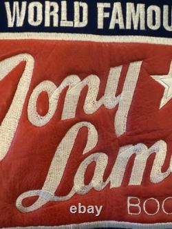 Vintage Tony Lama Leather Wool Jacket Western Cowboy USA Made Men's Large