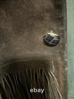 Vintage Towncraft Penneys Brown Leather Tasseled Western Jacket Size L