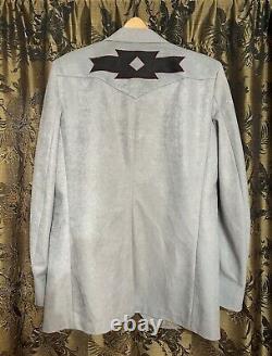 Vintage Trego's Westwear Mens Western Jacket Grey Faux Suede 42 L Blazer