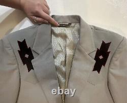 Vintage Trego's Westwear Mens Western Jacket Grey Faux Suede 42 L Blazer