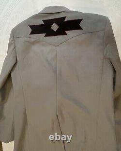 Vintage Trego's Westwear Mens Western Jacket Grey Faux Suede 42 L Blazer