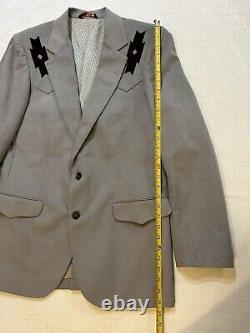 Vintage Trego's Westwear Mens Western Jacket Grey Faux Suede 42 L Blazer